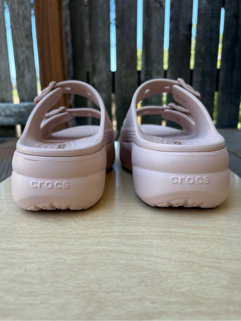 Crocs Wm’s Saturday Platform Sandals in Earthy Pink(Quartz) Sz 8